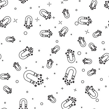 Para simgesi beyaz arka plan üzerinde izole dikişsiz desen ile Siyah Mıknatıs. Yatırım çekme kavramı, para. Büyük iş kar cazibe ve başarı. Vektör İllüstrasyonu