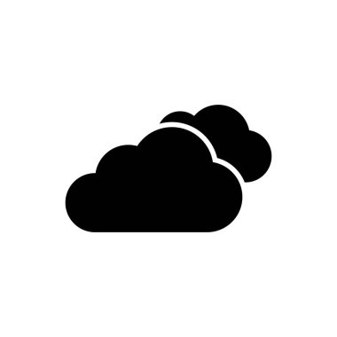 Beyaz arka planda yalıtılmış Siyah Bulut simgesi. Vektör İllüstrasyonu