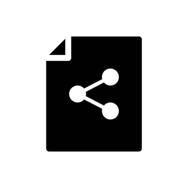 Black Share dosya simgesi yalıtılmış. Dosya paylaşımı. Dosya aktarım işareti. Vektör İllüstrasyonu