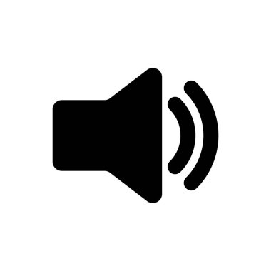 Siyah Hoparlör ses simgesi - ses ses sembolü, medya müzik simgesi beyaz arka plan üzerinde izole. Vektör İllüstrasyonu