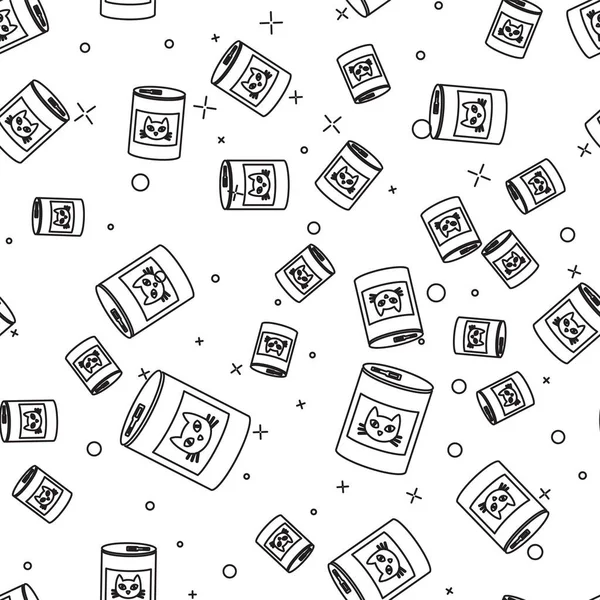 Beyaz arka plan üzerinde izole kedi simgesi için Siyah Konserve gıda. Hayvanlar için yiyecek. Evcil köpek maması olabilir. Vektör İllüstrasyonu