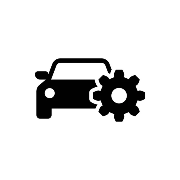 Icono de servicio de Black Car aislado sobre fondo blanco. Servicio mecánico automático. Servicio mecánico. Servicio de reparación mecánico de automóviles. Signo de mantenimiento. Ilustración vectorial — Vector de stock