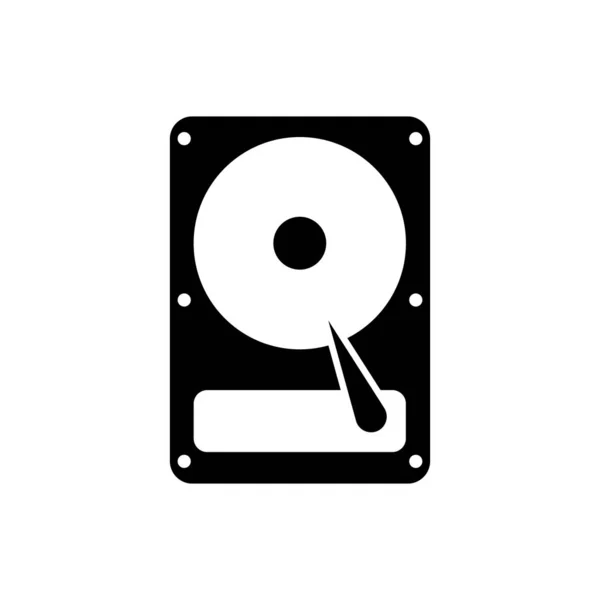 Icône du disque dur noir (HDD) isolée sur fond blanc. Illustration vectorielle — Image vectorielle