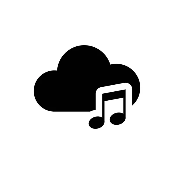 Icône de service de streaming Black Music isolée. Cloud Computing sonore, streaming multimédia en ligne, chanson en ligne, onde audio. Illustration vectorielle — Image vectorielle