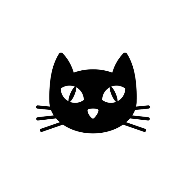 Піктограма чорного кота ізольована. Векторна ілюстрація — стоковий вектор