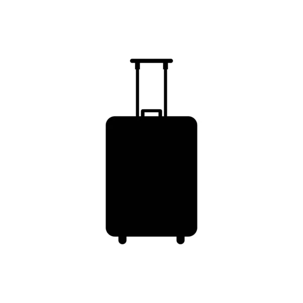 Black Travel suitcase icon isolated on white background. Traveling baggage sign. Travel luggage icon. Vector Illustration — Stock Vector