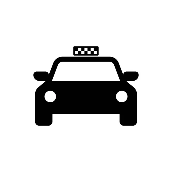 Schwarzes Taxi-Auto-Symbol auf weißem Hintergrund. Vektorillustration — Stockvektor
