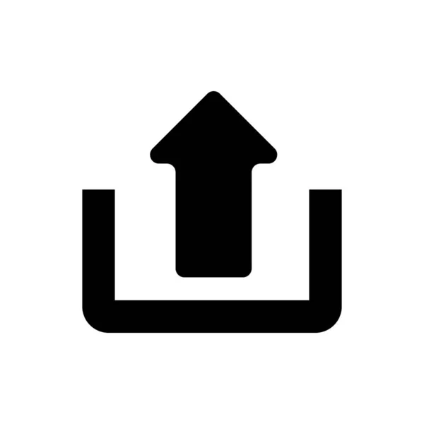 Czarna ikona przesyłania jest odizolowana na białym tle. Strzałka w górę. Ilustracja wektorowa — Wektor stockowy