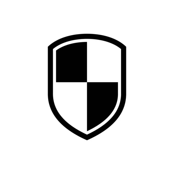 黑色盾牌图标隔离在白色背景上。守卫标志矢量插图 — 图库矢量图片