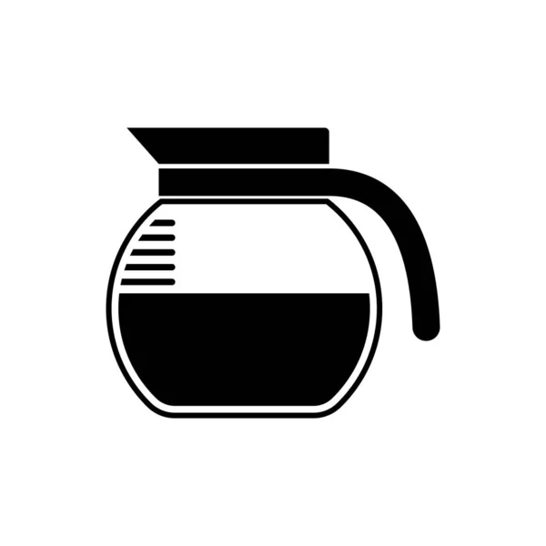 Ikona černého kávového hrnce izolovaná na bílém pozadí. Vektorová ilustrace — Stockový vektor