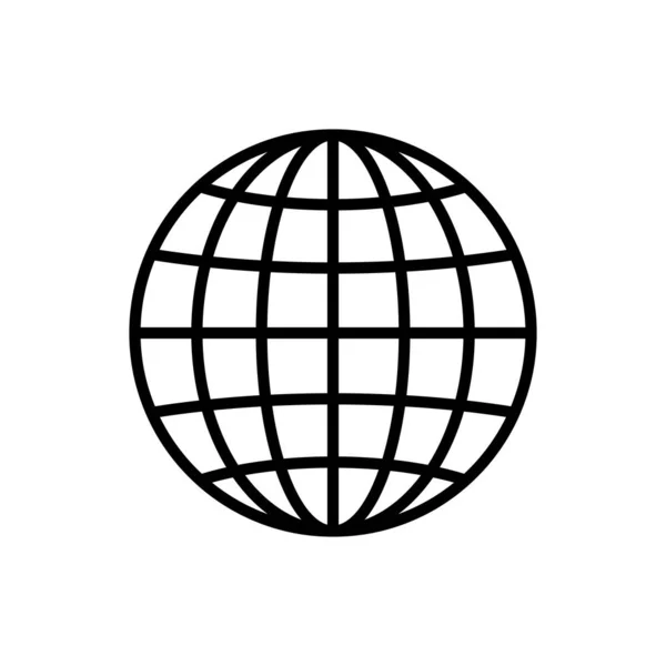 Ikona glóbusu černé země je izolovaná na bílém pozadí. Vektorová ilustrace — Stockový vektor