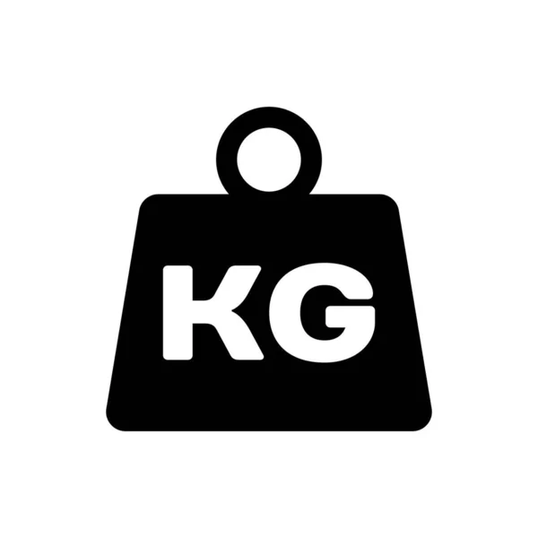 Icono de peso negro aislado sobre fondo blanco. Bloque de peso de kilogramo para levantamiento de pesas y báscula. Símbolo masivo. Ilustración vectorial — Vector de stock