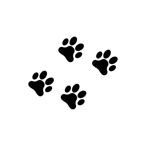 Ícone de impressão Black Paw isolado. Impressão de pata de cão ou gato. Pista animal. Ilustração vetorial — Vetor de Stock
