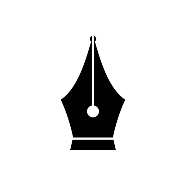 Siyah Çeşme kalem ucu simgesi beyaz arkaplanda izole edildi. Kalem aleti işareti. Vektör İllüstrasyonu