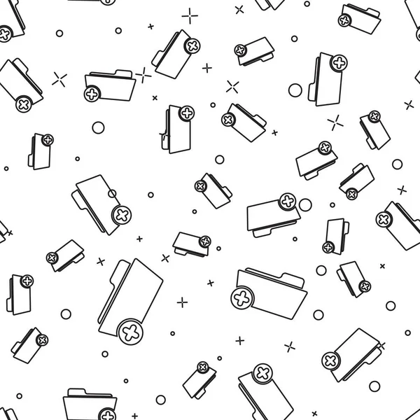 Sağlık simgesi beyaz arka plan üzerinde sorunsuz desen izole için Black Medical sağlık kayıt klasörü. Hasta dosya simgesi. Tıbbi tarih sembolü. Vektör İllüstrasyonu