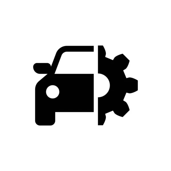 Schwarzes Auto-Service-Symbol isoliert auf weißem Hintergrund. Automechaniker-Service. Mechanikerservice. Reparaturservice Automechaniker. Wartungsschild. Vektorillustration — Stockvektor