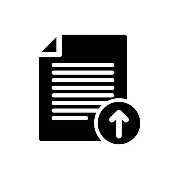 Μαύρο εικονίδιο μεταφόρτωσης αρχείου απομονώνεται σε λευκό φόντο. Σύμβολο εγγράφου αρχείου. Βέλος εγγράφου. Απεικόνιση διανυσματικών φορέων — Διανυσματικό Αρχείο