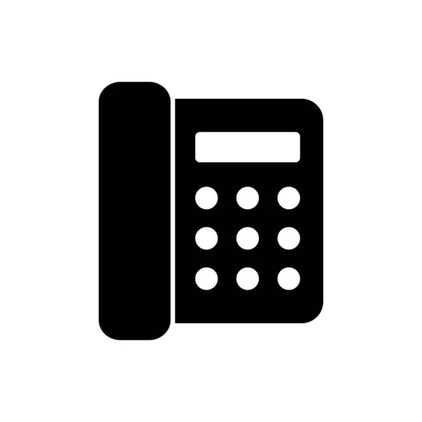 Ícone de telefone preto isolado no fundo branco. Telefone fixo. Ilustração vetorial — Vetor de Stock