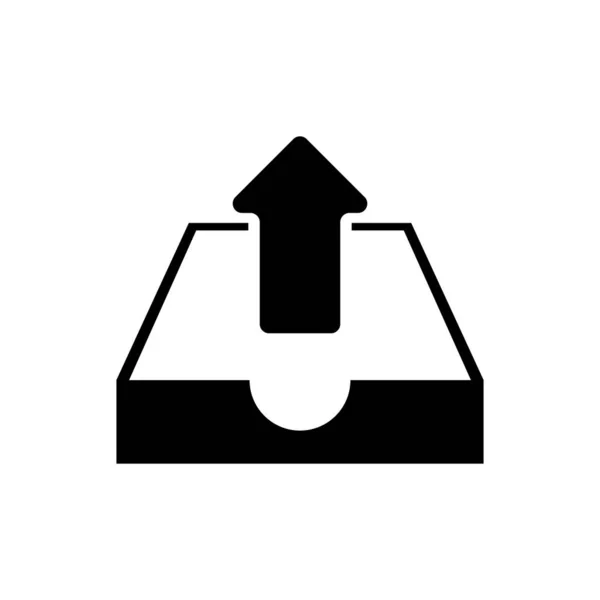 Черная Загрузка значок почтового ящика изолирован на белом фоне. Векторная миграция — стоковый вектор