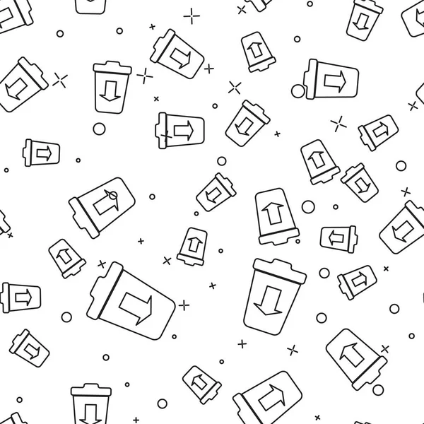 Siyah Çöp satırı simgesine gönder beyaz arka plan üzerinde izole sorunsuz desen. Vektör İllüstrasyonu