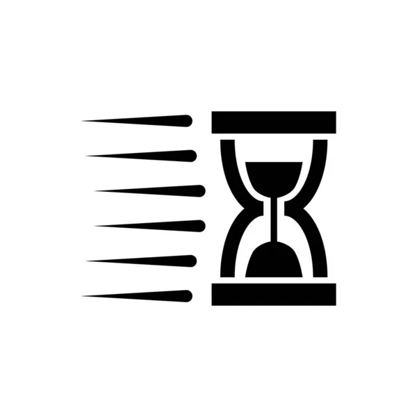 Vieux sablier noir avec icône de sable coulant isolé. Sable horloge signe. Concept de gestion des affaires et du temps. Illustration vectorielle — Image vectorielle