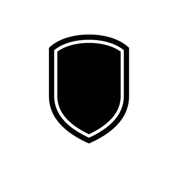 Ícone de escudo preto isolado no fundo branco. Sinal de guarda. Ilustração vetorial — Vetor de Stock
