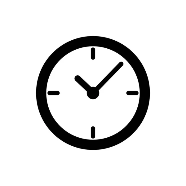 Icono del reloj negro aislado sobre fondo blanco. Ilustración vectorial — Vector de stock