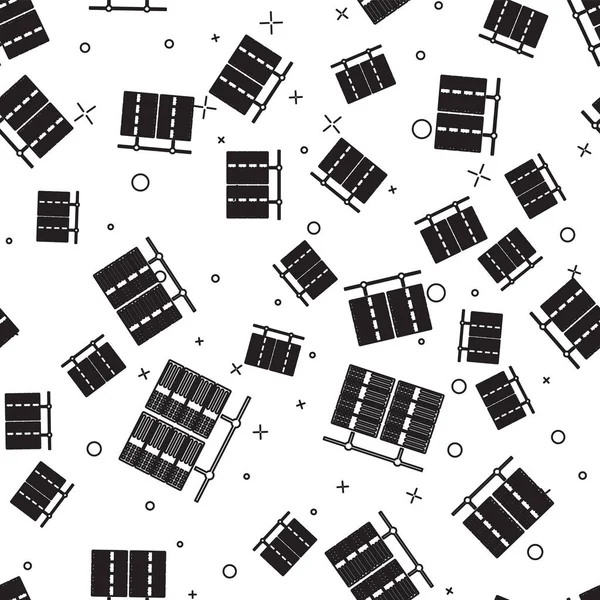 Schwarzer Server, Daten, Webhosting-Symbol isoliert nahtlose Muster auf weißem Hintergrund. Vektorillustration — Stockvektor