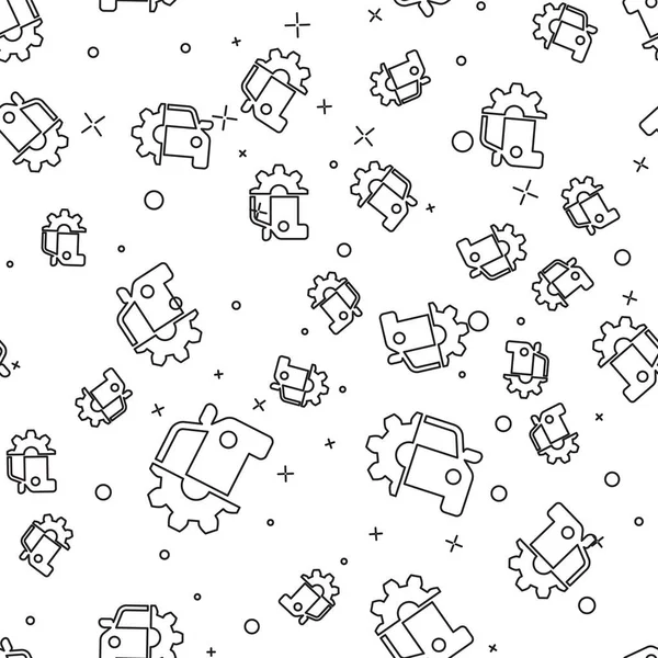 Siyah Araba servis simgesi beyaz arka plan üzerinde sorunsuz desen izole. Oto tamirciservisi. Mekanik servis. Onarım servisi oto tamircisi. Bakım işareti. Vektör İllüstrasyonu