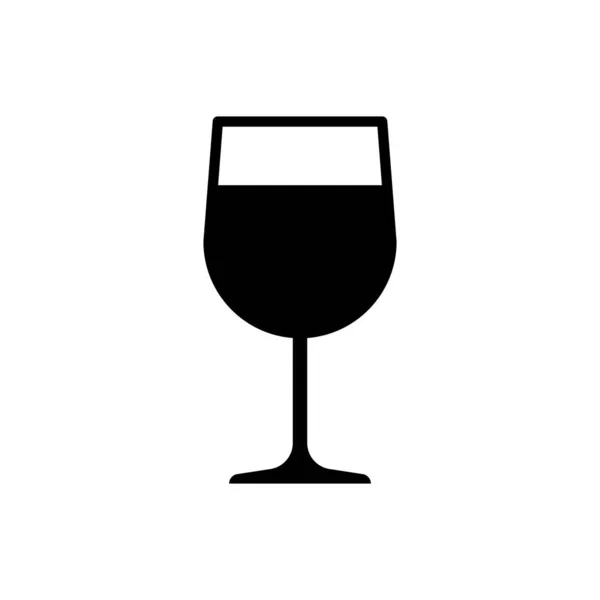 Černá skleněná ikona skla izolovaná na bílém pozadí. Ikona programu Wineglass. Symbol Goblet. Značka skleněné keramiky. Vektorová ilustrace — Stockový vektor