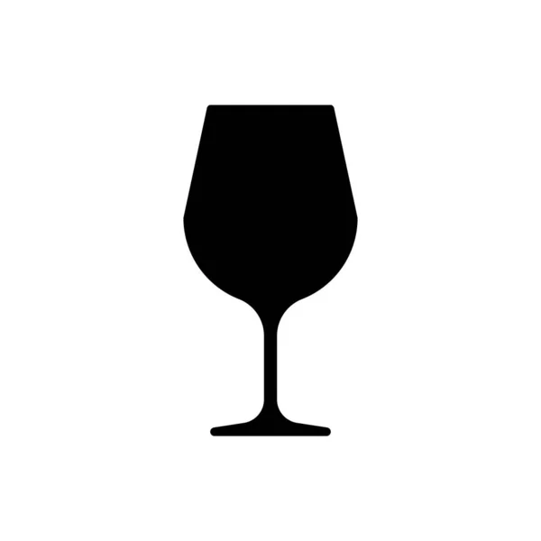 Černá skleněná ikona skla izolovaná na bílém pozadí. Značka Wineglass. Vektorová ilustrace — Stockový vektor