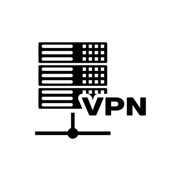 Черный сервер VPN значок изолирован. Векторная миграция — стоковый вектор