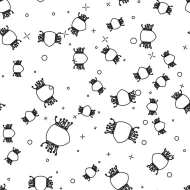 Siyah Siber güvenlik simgesi beyaz arka plan üzerinde sorunsuz desen izole. Kalkan işareti. Güvenlik konsepti. Dijital veri koruması. Vektör İllüstrasyonu