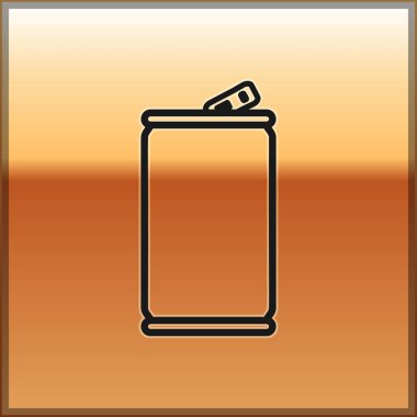 Siyah Alüminyum altın arka plan üzerinde izole simgesi olabilir. Vektör İllüstrasyonu