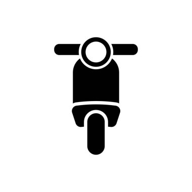 Siyah Scooter simgesi izole. Vektör İllüstrasyonu