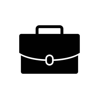 Siyah Evrak Çantası simgesi beyaz arka planda yalıtılmış. İş davası işareti. İş portföyü. Vektör İllüstrasyonu