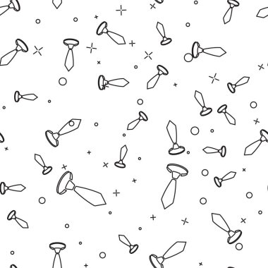 Siyah kravat simgesi beyaz arkaplanda izole edilmiş pürüzsüz desen. Boyunbağı ve boyun bezi sembolü. Vektör İllüstrasyonu