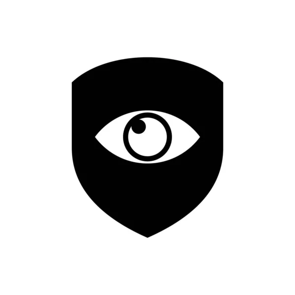 Escudo Negro y ojo icono aislado. Seguridad, seguridad, protección, concepto de privacidad. Ilustración vectorial — Archivo Imágenes Vectoriales