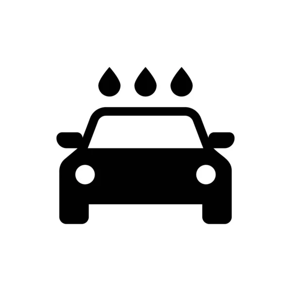 Schwarze Autowaschanlage Symbol isoliert auf weißem Hintergrund. Autowaschservice und Wasserwolken-Symbol. Vektorillustration — Stockvektor