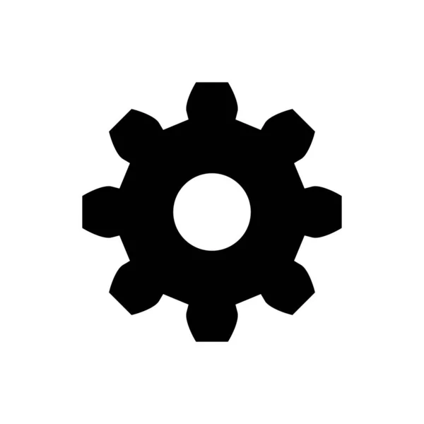 Schwarzes Zahnrad-Symbol auf weißem Hintergrund. Zahnradeinstellzeichen. Zahnrad-Symbol. Vektorillustration — Stockvektor