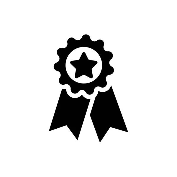 Zwarte medaille met sterpictogram geïsoleerd op witte achtergrond. Winnaar prestatie teken. Award medaille. Vector illustratie — Stockvector