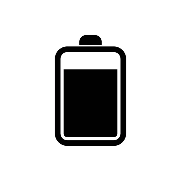 黑色电池图标隔离在白色背景上。矢量插图 — 图库矢量图片