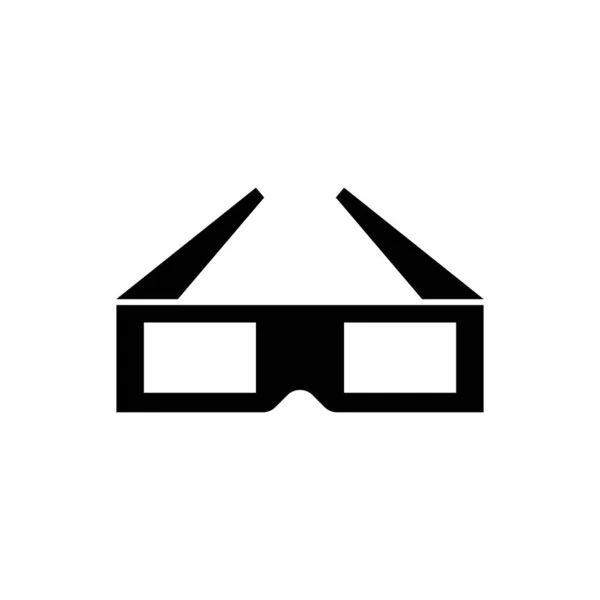 Icône de lunettes de cinéma 3D noir isolé sur fond blanc. Illustration vectorielle — Image vectorielle