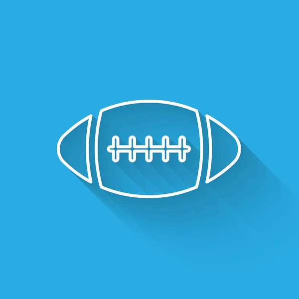 White American Football ball icon isolated with long shadow. Vector Illustration — Stock Vector