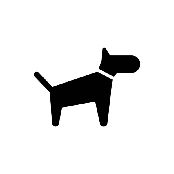 Ikona czarnego psa na białym tle. Ilustracja wektorowa — Wektor stockowy