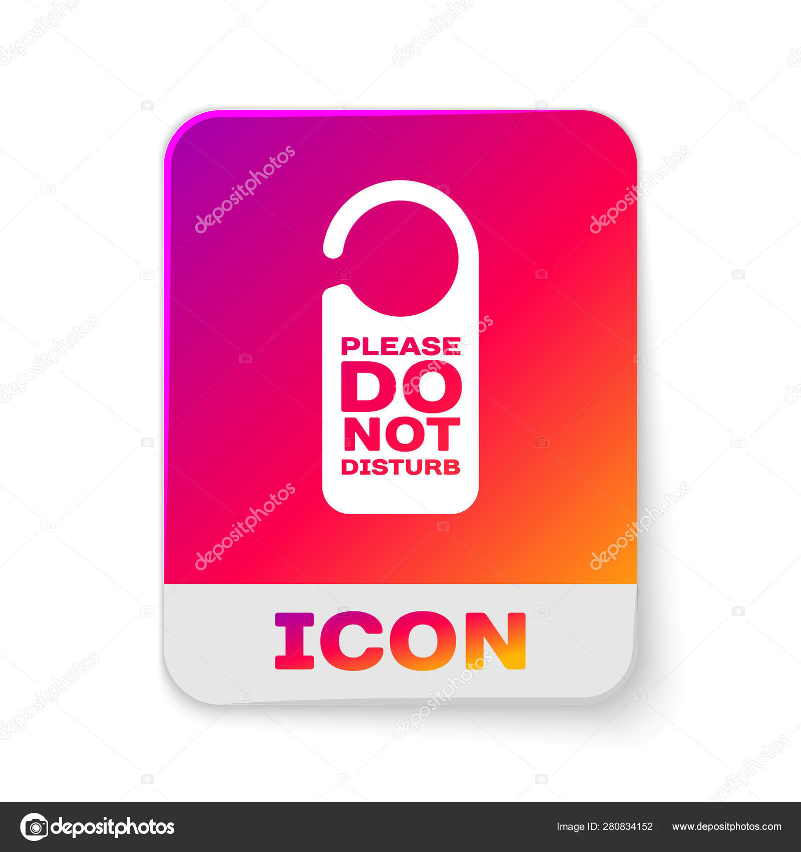 White Please Do Not Disturb Icon Isolated On White
