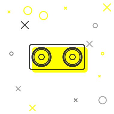 Gri Stereo hoparlör simgesi beyaz arka planda yalıtılmış. Ses sistemi hoparlörleri. Müzik simgesi. Müzik sütun hoparlör bas ekipmanları. Vektör İllüstrasyonu