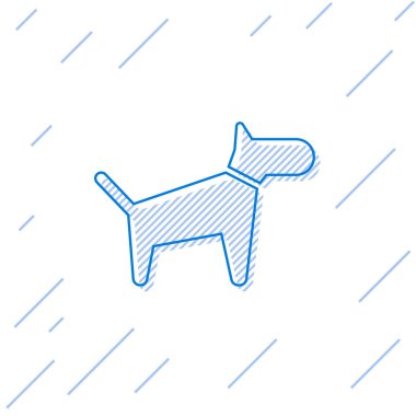 Mavi Köpek çizgi simgesi beyaz arka planda yalıtılmış. Vektör İllüstrasyonu