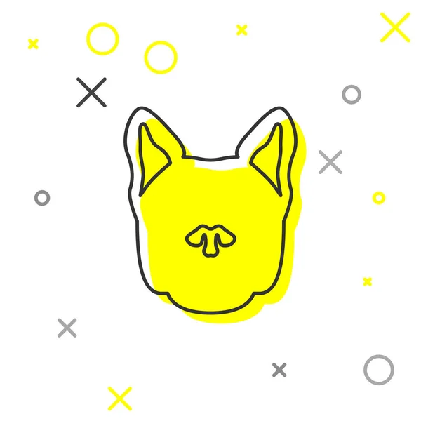 Icona della linea Grey Dog isolata su sfondo bianco. Illustrazione vettoriale — Vettoriale Stock