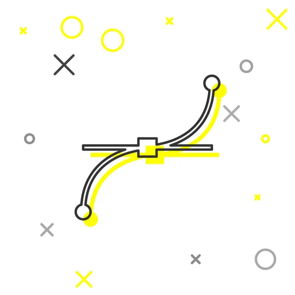 Иконка линии кривой Грея Безье выделена на белом фоне. Ref-tool icon. Векторная миграция — стоковый вектор